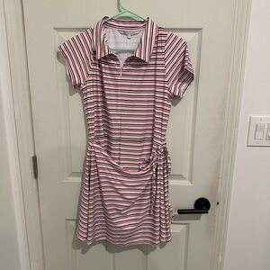 Smith & Quinn Striped Pink and White Mini Athletic “The Ivy” Dress